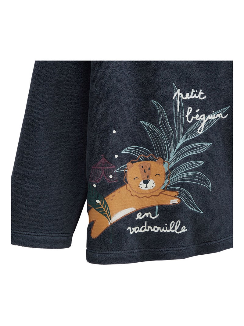 Lot de 2 pyjamas enfant 2 pièces en velours Charly Bleu - Kiabi