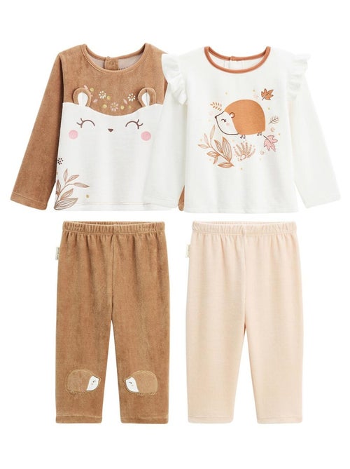 Lot de 2 pyjamas enfant 2 pièces en velours Chincha - Kiabi