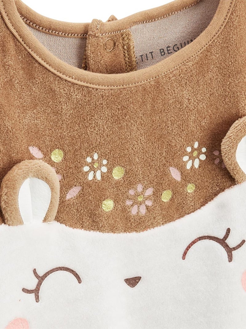Lot de 2 pyjamas enfant 2 pièces en velours Chincha Camel - Kiabi