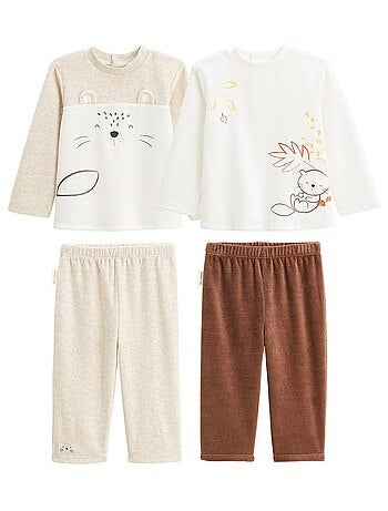 Lot de 2 pyjamas enfant 2 pièces en velours Cracotte