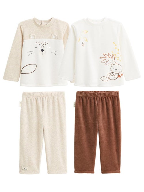 Lot de 2 pyjamas enfant 2 pièces en velours Cracotte - Kiabi