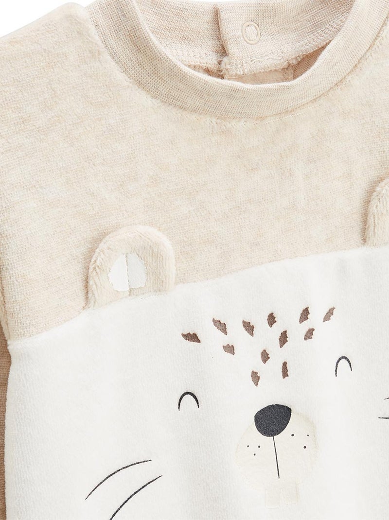 Lot de 2 pyjamas enfant 2 pièces en velours Cracotte Beige - Kiabi