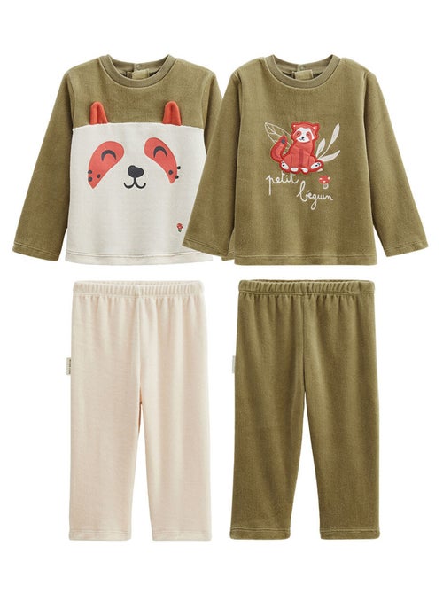 Lot de 2 pyjamas enfant 2 pièces en velours Gustin - Kiabi