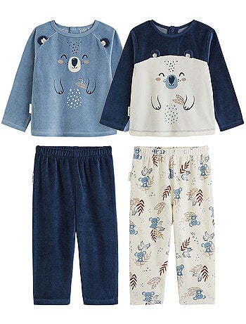 Lot de 2 pyjamas enfant 2 pièces en velours mathéo