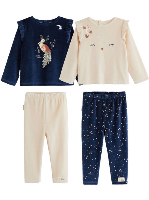 Lot de 2 pyjamas enfant 2 pièces en velours ollie - Kiabi Lot de 2 pyjamas enfant 2 pièces en velours ollie - Kiabi