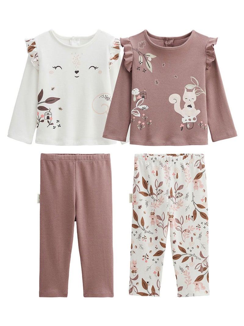 Lot de 2 pyjamas enfant 2 pièces Sora Ecru - Kiabi