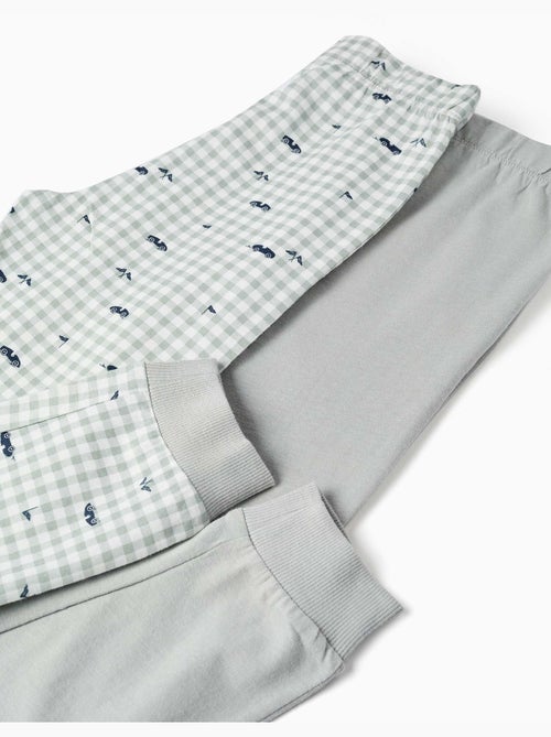 Lot de 2 pyjamas longs en coton avec imprimés voitures - Kiabi Lot de 2 pyjamas longs en coton avec imprimés voitures - Kiabi