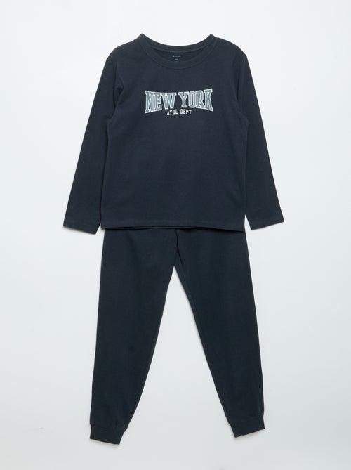 Lot de 2 pyjamas longs en jersey - Kiabi Lot de 2 pyjamas longs en jersey - Kiabi