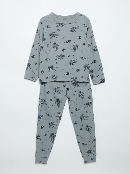 Lot de 2 pyjamas longs en jersey - Kiabi Lot de 2 pyjamas longs en jersey - Kiabi