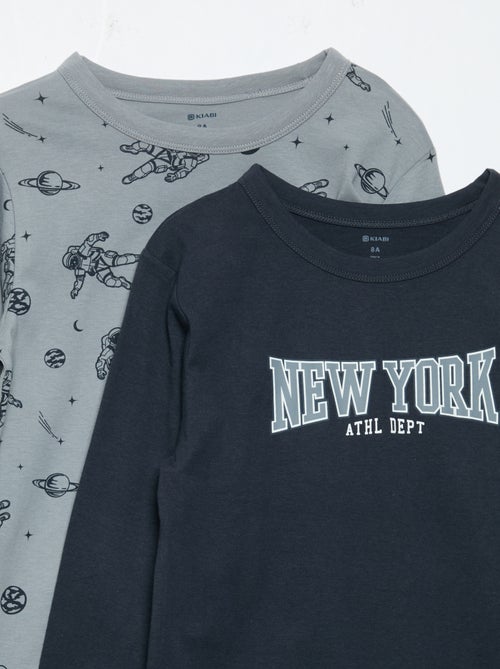 Lot de 2 pyjamas longs en jersey - Kiabi Lot de 2 pyjamas longs en jersey - Kiabi