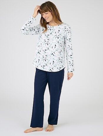 Lot de 2 pyjamas maille jersey pur coton peigné - Damart