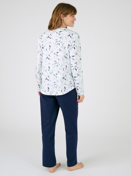 Lot de 2 pyjamas maille jersey pur coton peigné - Damart - Kiabi