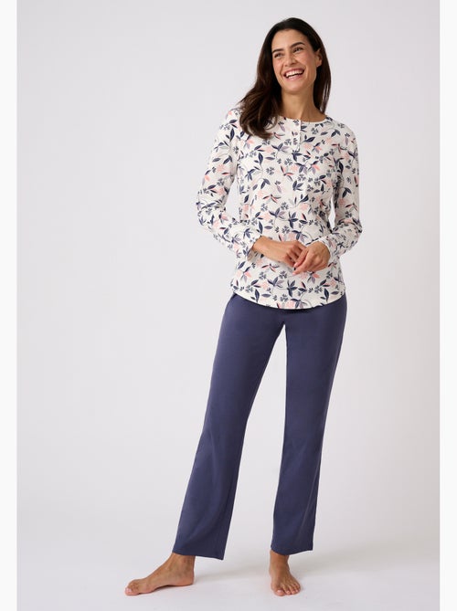 Lot de 2 pyjamas maille jersey pur coton peigné - Damart - Kiabi Lot de 2 pyjamas maille jersey pur coton peigné - Damart - Kiabi