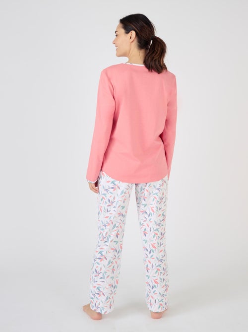 Lot de 2 pyjamas maille jersey pur coton peigné - Damart - Kiabi