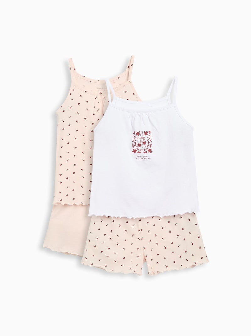 Lot de 2 pyjamas MO Fashion Beige/Blanc - Kiabi
