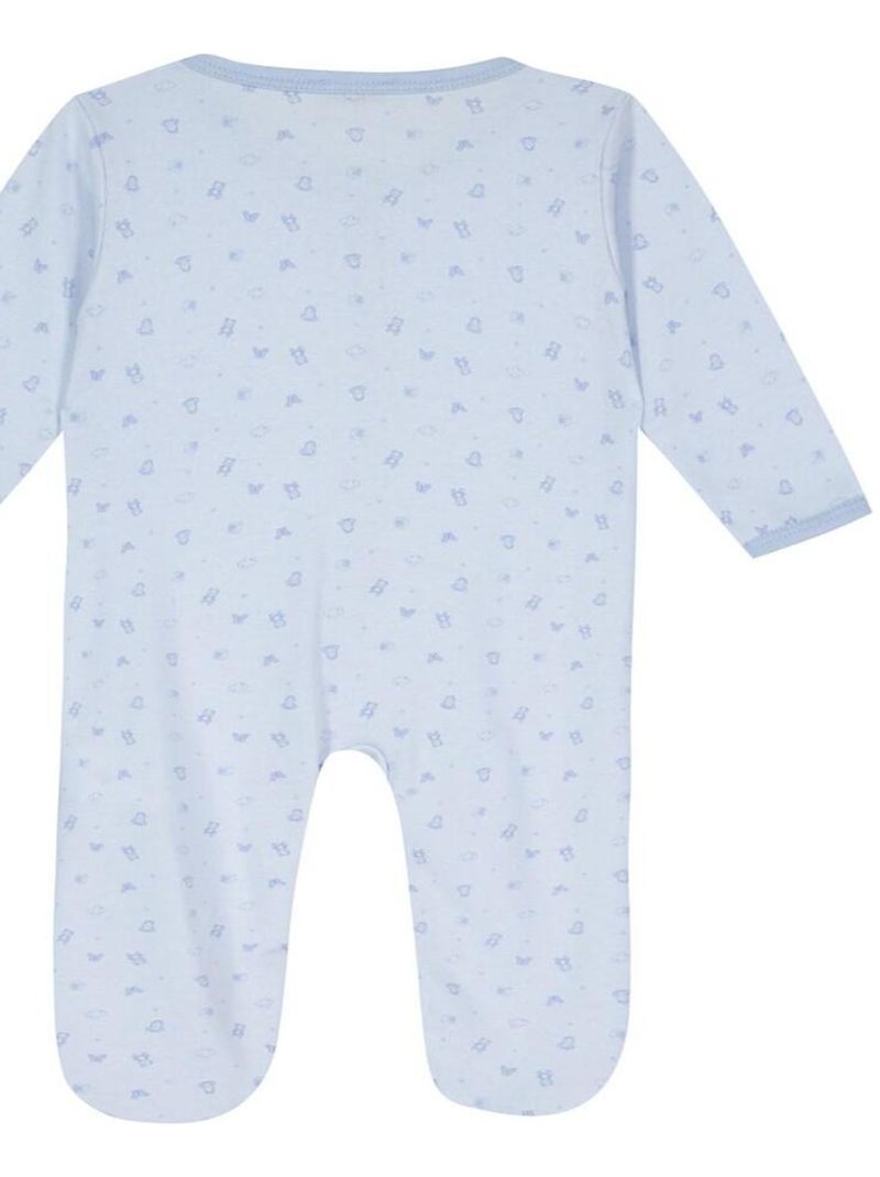 Lot de 2 pyjamas Oeko-Tex une pièce 'Miniman' Bleu gris - Kiabi