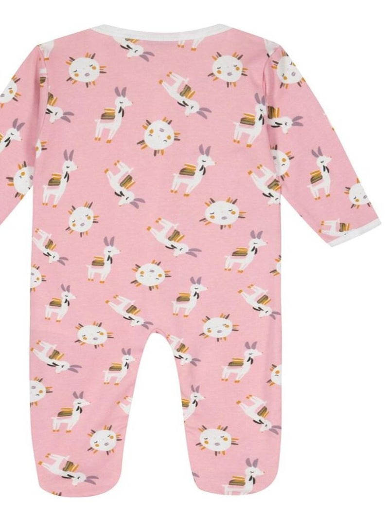 Lot de 2 pyjamas Oeko-Tex  une pièce 'Miniman' Rose pâle - Kiabi