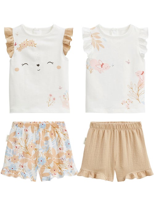 Lot de 2 pyjamas short enfant 2 pièces Praline - Kiabi