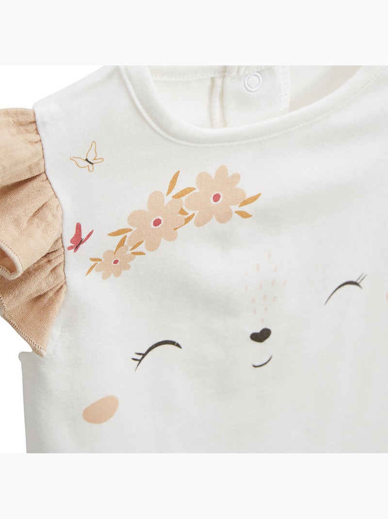 Lot de 2 pyjamas short enfant 2 pièces Praline Ecru - Kiabi