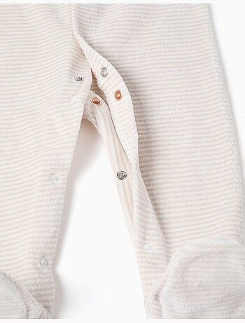 Lot de 2 pyjamas unis/à rayures en velours