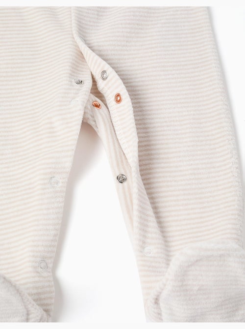 Lot de 2 pyjamas unis/à rayures en velours - Kiabi Lot de 2 pyjamas unis/à rayures en velours - Kiabi