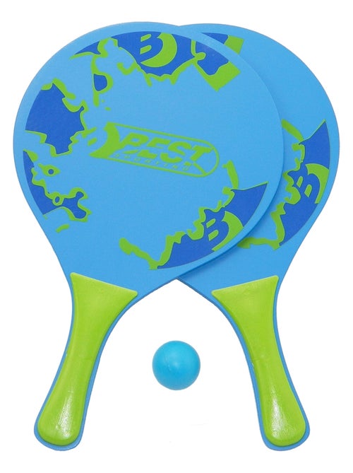 Lot de 2 raquettes de plage et balle en plastique élastique - Kiabi