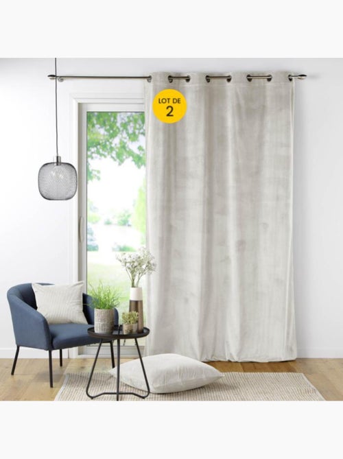 Lot de 2 Rideau à oeillets velours côtelé Casual - Kiabi