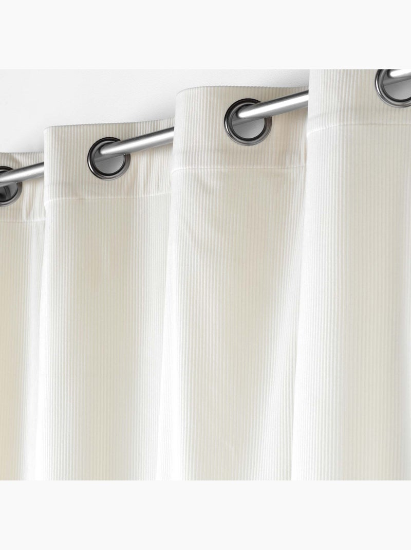 Lot de 2 Rideau à oeillets velours côtelé Casual Beige naturel - Kiabi