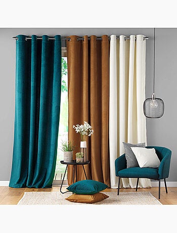 Lot de 2 Rideau à oeillets velours côtelé Casual