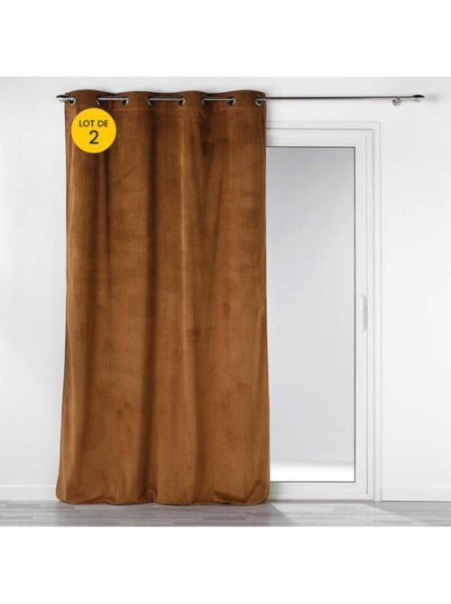Lot de 2 Rideau à oeillets velours côtelé Casual - Kiabi