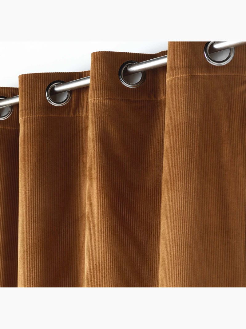 Lot de 2 Rideau à oeillets velours côtelé Casual Camel - Kiabi