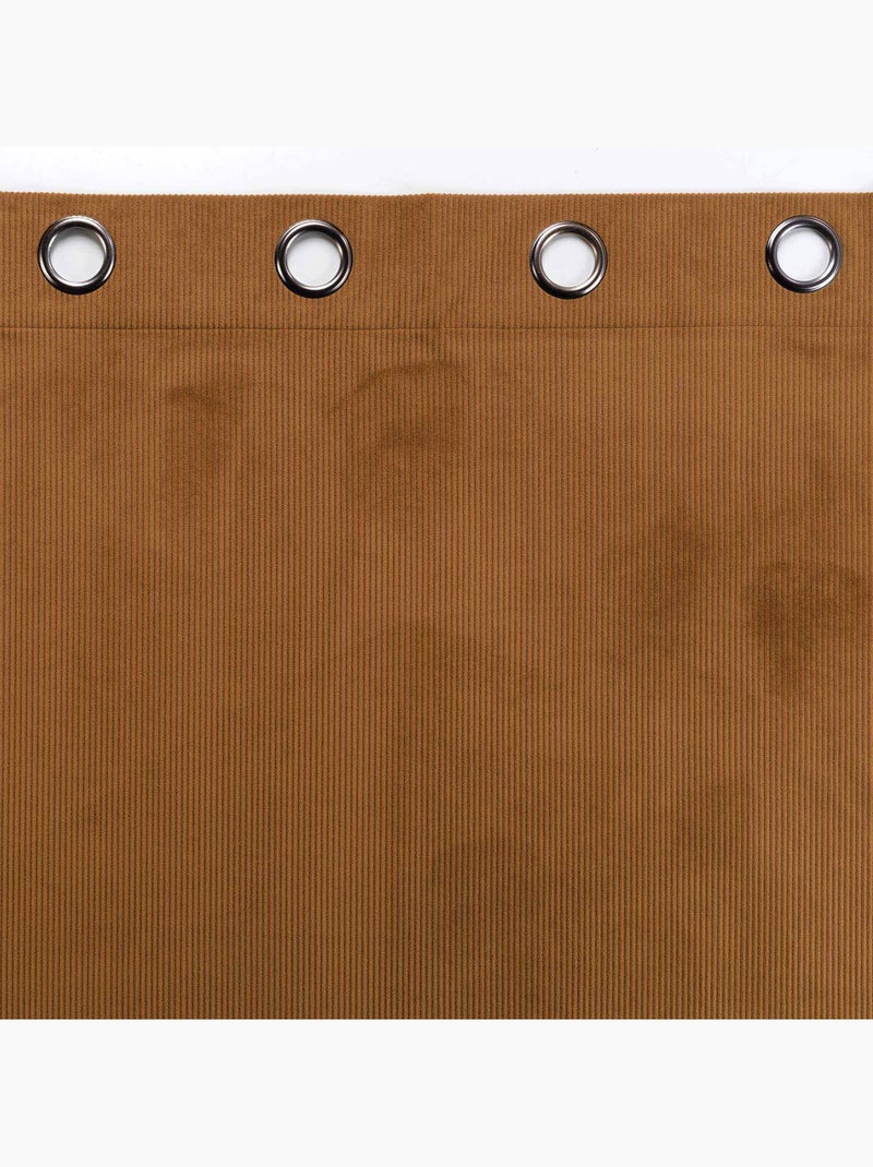 Lot de 2 Rideau à oeillets velours côtelé Casual Camel - Kiabi