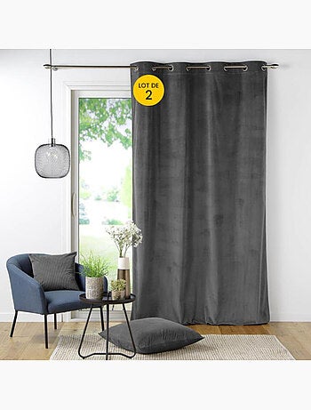 Lot de 2 Rideau à oeillets velours côtelé Casual