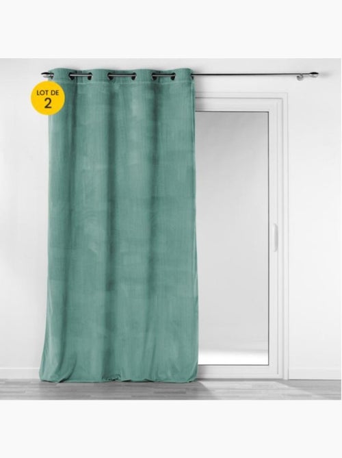 Lot de 2 Rideau à oeillets velours côtelé Casual - Kiabi
