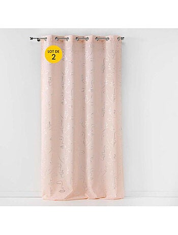 Lot de 2 rideaux - Imprimé métallisé - Artyline