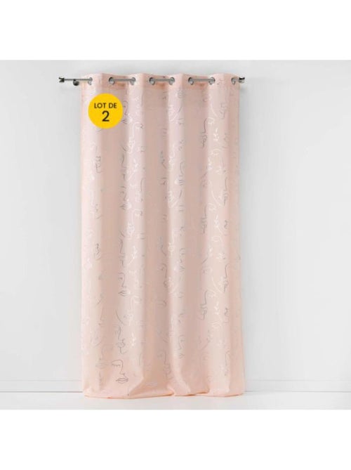 Lot de 2 rideaux - Imprimé métallisé - Artyline - Kiabi