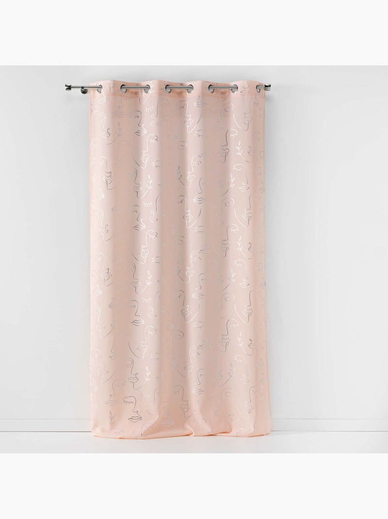 Lot de 2 rideaux - Imprimé métallisé - Artyline Rose/Argent - Kiabi