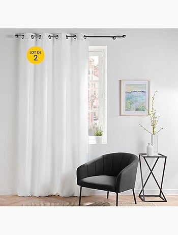 Lot de 2 Rideaux - Tamisant en velours uni - Novana