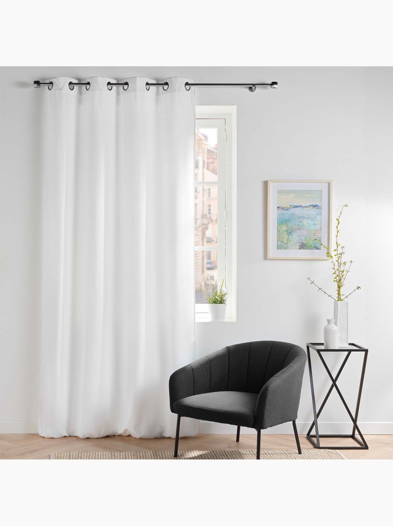 Lot de 2 Rideaux - Tamisant en velours uni - Novana Blanc - Kiabi