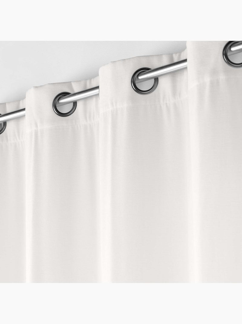 Lot de 2 Rideaux - Tamisant en velours uni - Novana Blanc - Kiabi