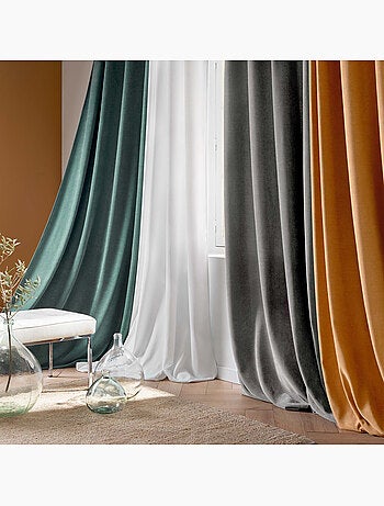 Lot de 2 Rideaux - Tamisant en velours uni - Novana