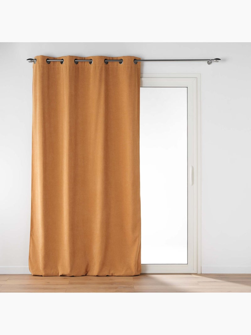 Lot de 2 Rideaux - Tamisant en velours uni - Novana Miel - Kiabi