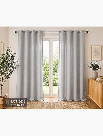 Lot de 2 Rideaux 100% Coton Prélavé – KALA