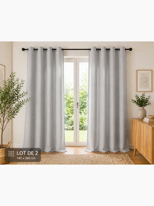 Lot de 2 Rideaux 100% Coton Prélavé – KALA - Kiabi