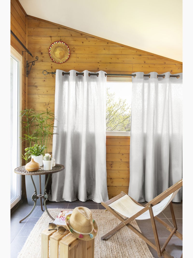 Lot de 2 Rideaux 100% Coton Prélavé – KALA Gris clair - Kiabi