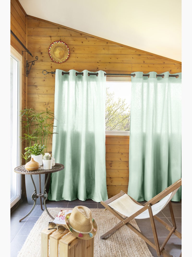 Lot de 2 Rideaux 100% Coton Prélavé – KALA Menthe - Kiabi