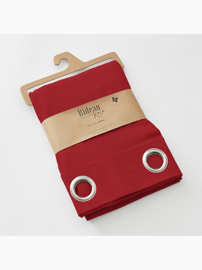 Lot de 2 Rideaux 100% Coton Prélavé – KALA Rouge - Kiabi