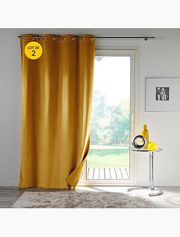 Lot de 2 Rideaux 100% occultant en velours Velounight