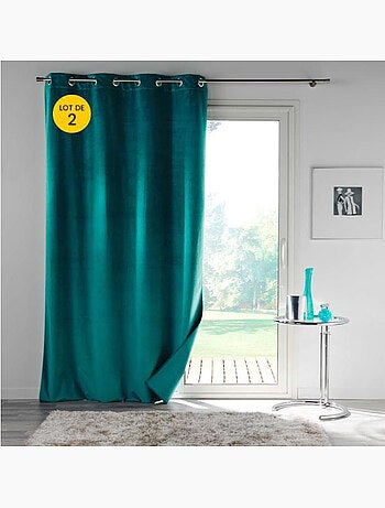 Lot de 2 Rideaux 100% occultant en velours Velounight