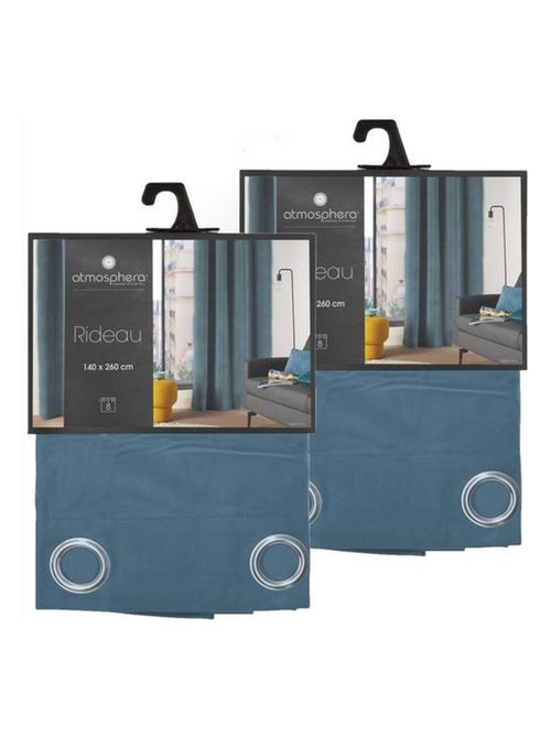 Lot de 2 rideaux à 8 œillets LILOU - Kiabi Lot de 2 rideaux à 8 œillets LILOU - Kiabi